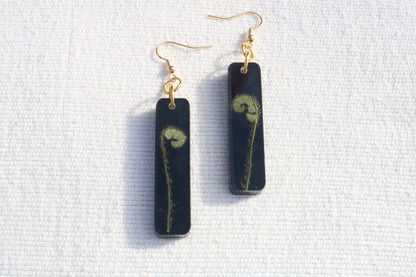Fiddlehead fern earrings