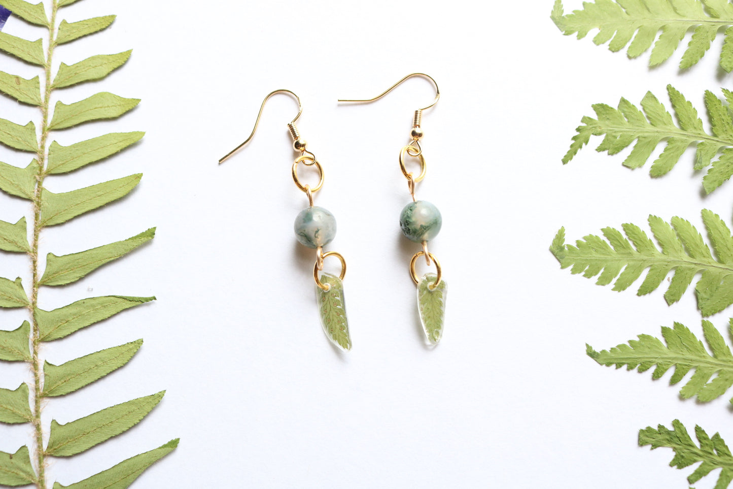 Mini fern dangle earrings